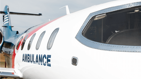 photo of the side of an air ambulance