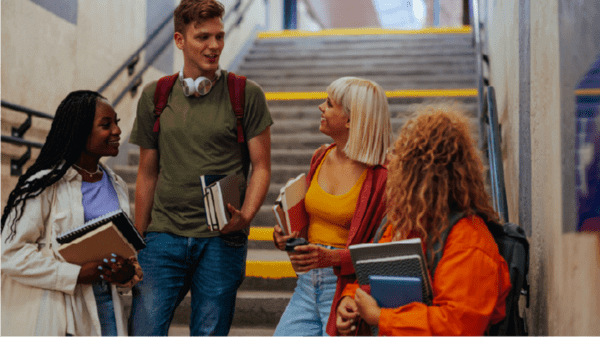 Students hanging out together