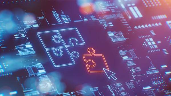 Digital partnership collaboration puzzle pieces