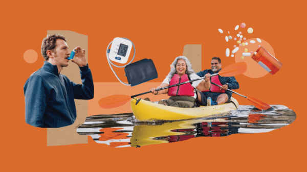 Collage of people travelling with medical conditions
