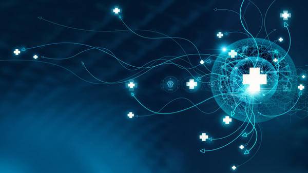 Medical abstract, Healthcare networking and data connected of patient on internet digital technologies, 