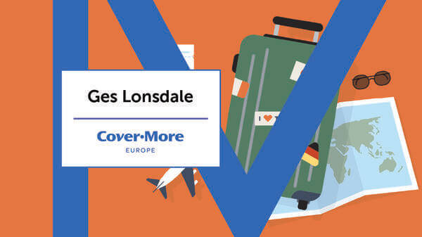 Suitcase and travel items illustration 