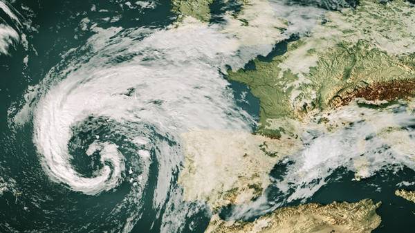 Cloud map western Europe