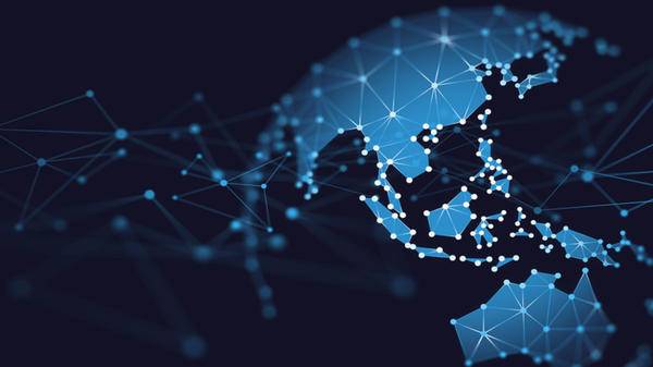 Pan Asia Pac Geometric Network World Map Globe Polygon Graphic Background