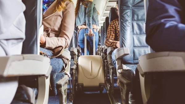 Plane boarding passengers