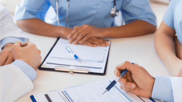 Doctors and clipboards