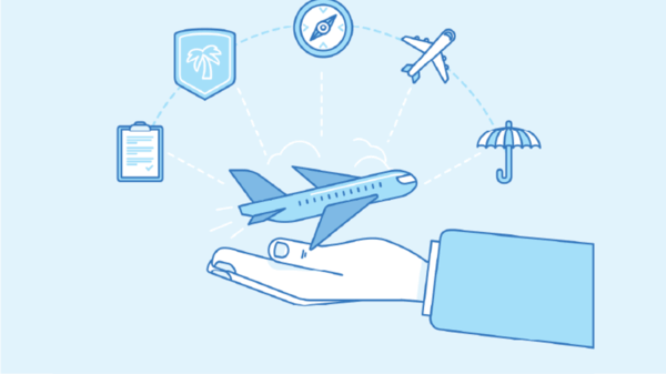 Illustration of a healthcare in the travel industry