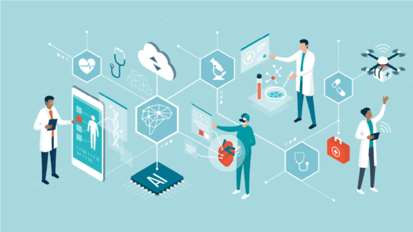 Illustration of AI in healthcare