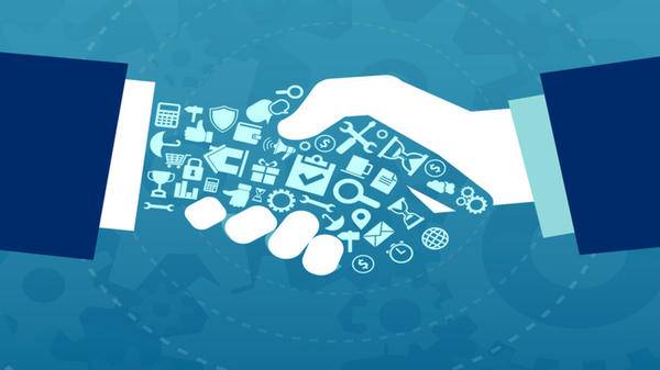 Insurtech partnership concept of handshake image