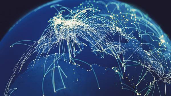 Global technology interconnectivity space image