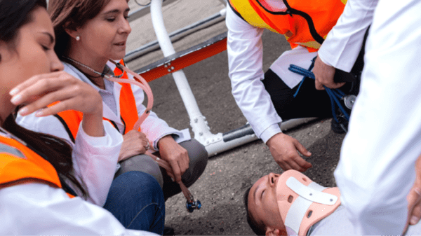 Image of medics treating a patient