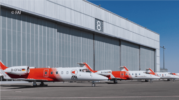 Queue of air ambulances