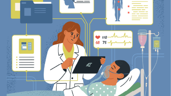 Doctor treating patient using AI