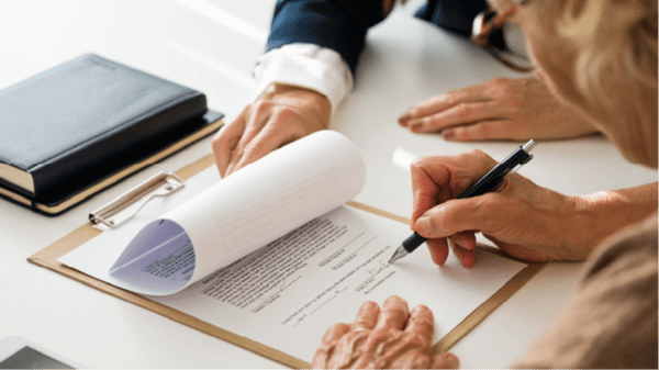 Signing document papers