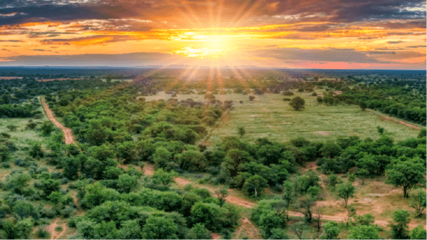 Sunset across a rural area