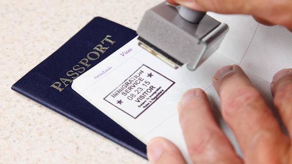 Visa passport stamp