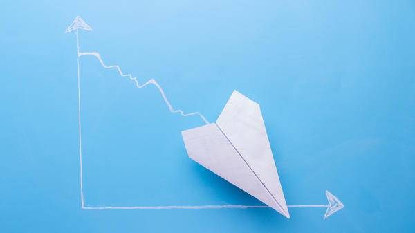 Paper plane graph decline