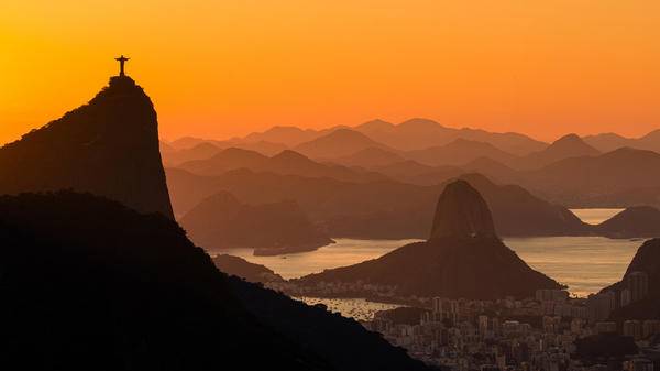 Corcovado and Sugarloaf Mountains in Rio