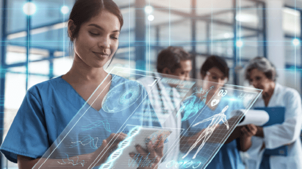 A doctor using AI 
