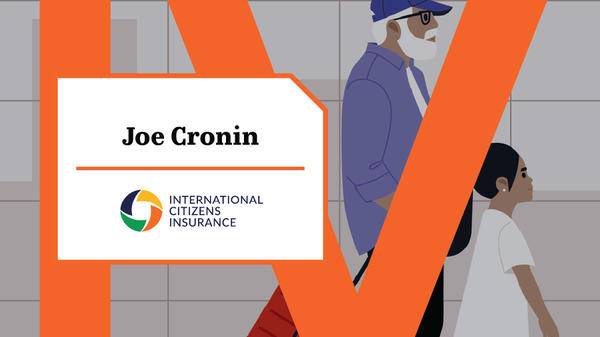 Graphic illustration of man in the airport with his daughter 