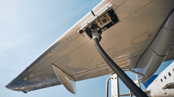 Plane getting fuel