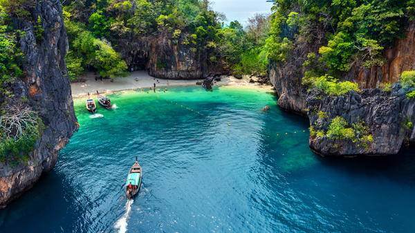 Aerial view of Lao Lading island in Krabi, Thailand