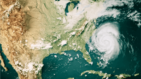 Hurricane on map 