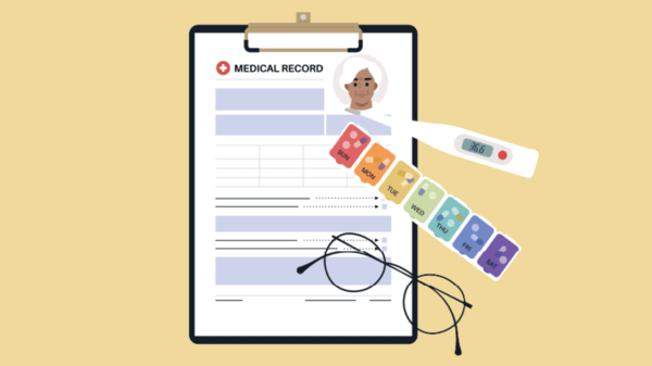 Illustration of medical record
