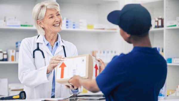 Doctor handing out medication