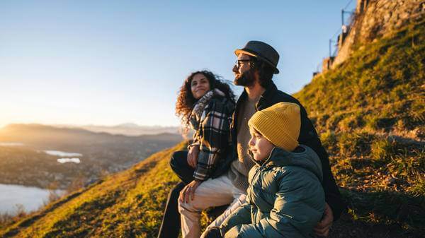Family enjoys time together on mountain top