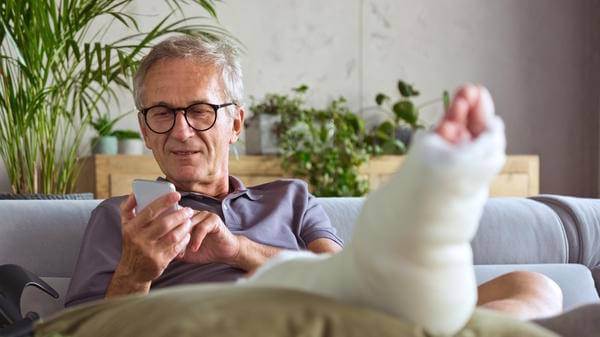 Man in cast