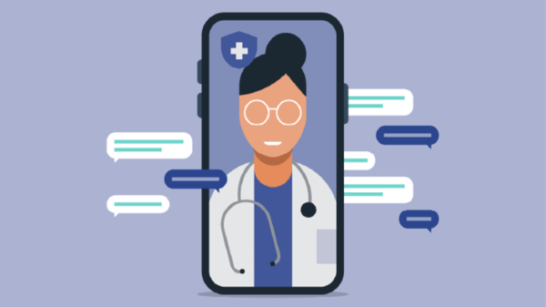 Illustration of doctor and patient talking over the phone