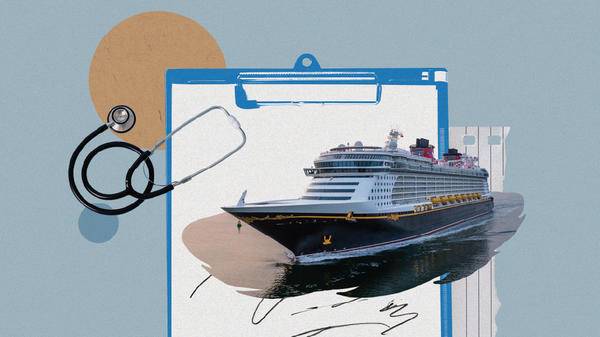 Cruise collage with a doctors stethoscope 