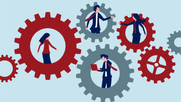 Illustration of business workers