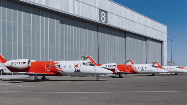 Line of air ambulances