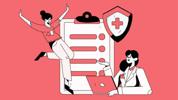 Illustration of people and medical documents