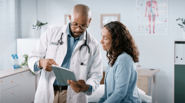 Doctor and patient talking