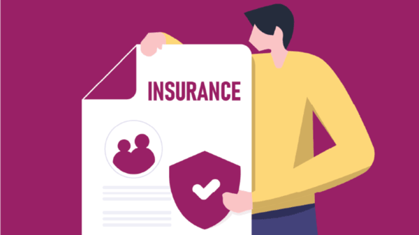 Illustration of man with insurance