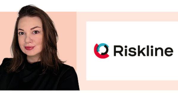 Riskline bio headshot and logo