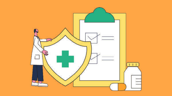 Illustration of doctor with clipboard