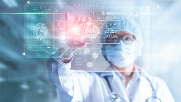 Doctor using technology