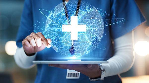 Doctors uniform, globe and tech 