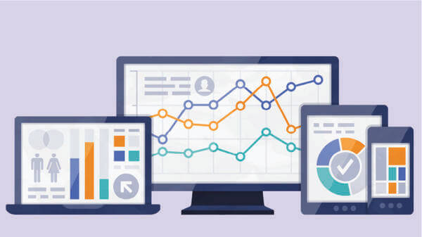 Illustration of graphs on computers