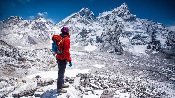Person climbing Everest 